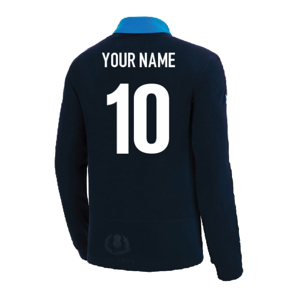 2022-2023 Scotland LS Home Cotton Rugby Shirt (Kids) (Your Name)