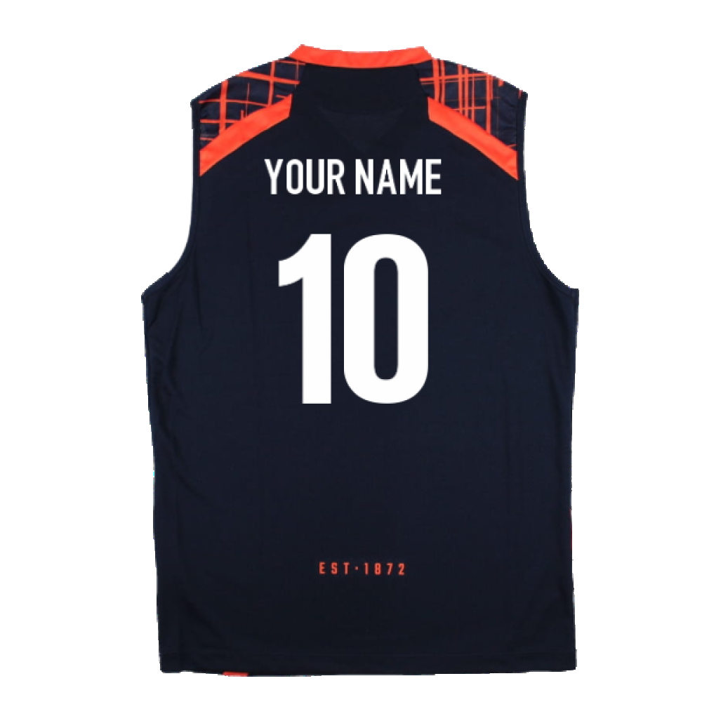 2022-2023 Edinburgh Rugby Sleeveless Gym Shirt (Navy) (Your Name)