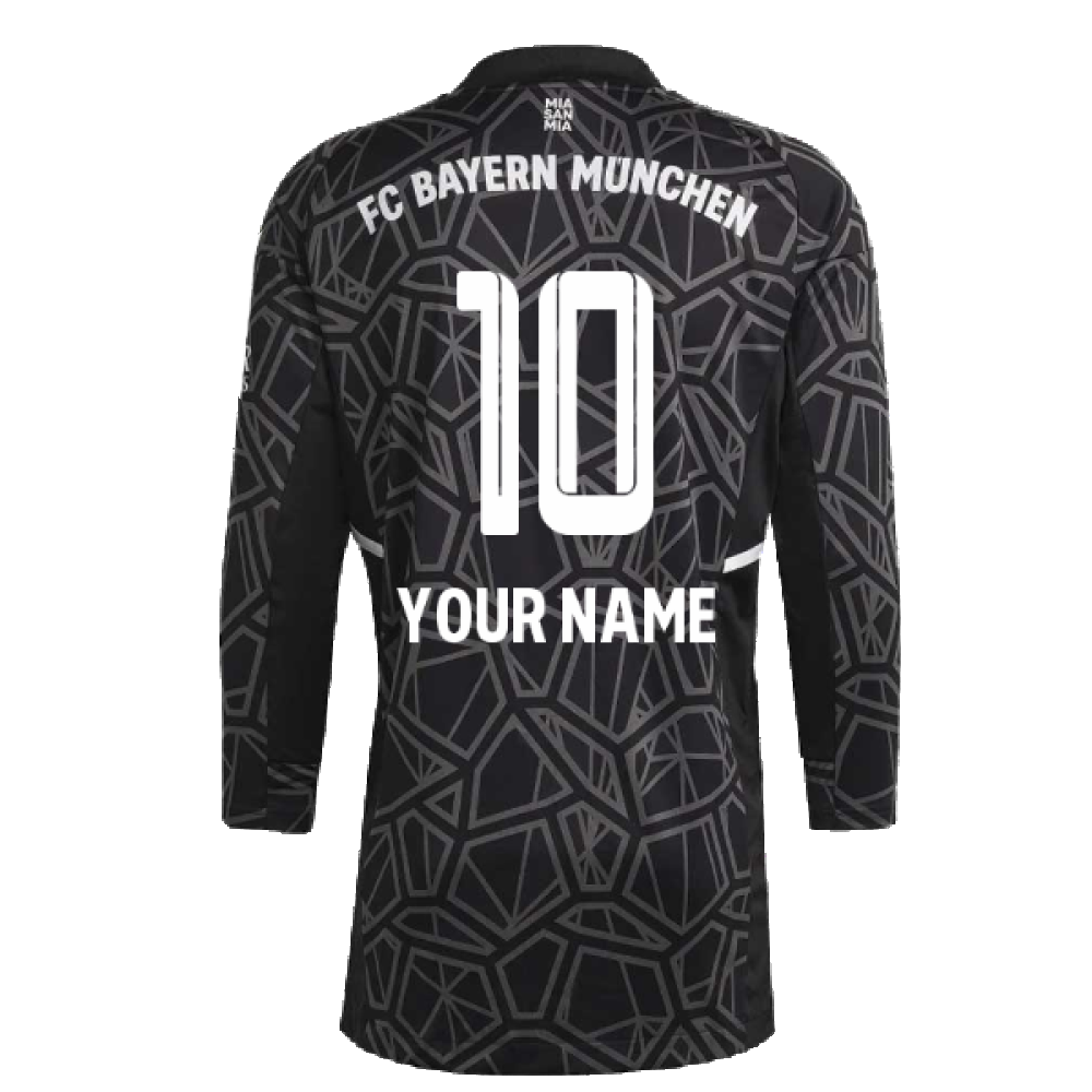 2022-2023 Bayern Munich Home Goalkeeper Shirt (Black) (Your Name)