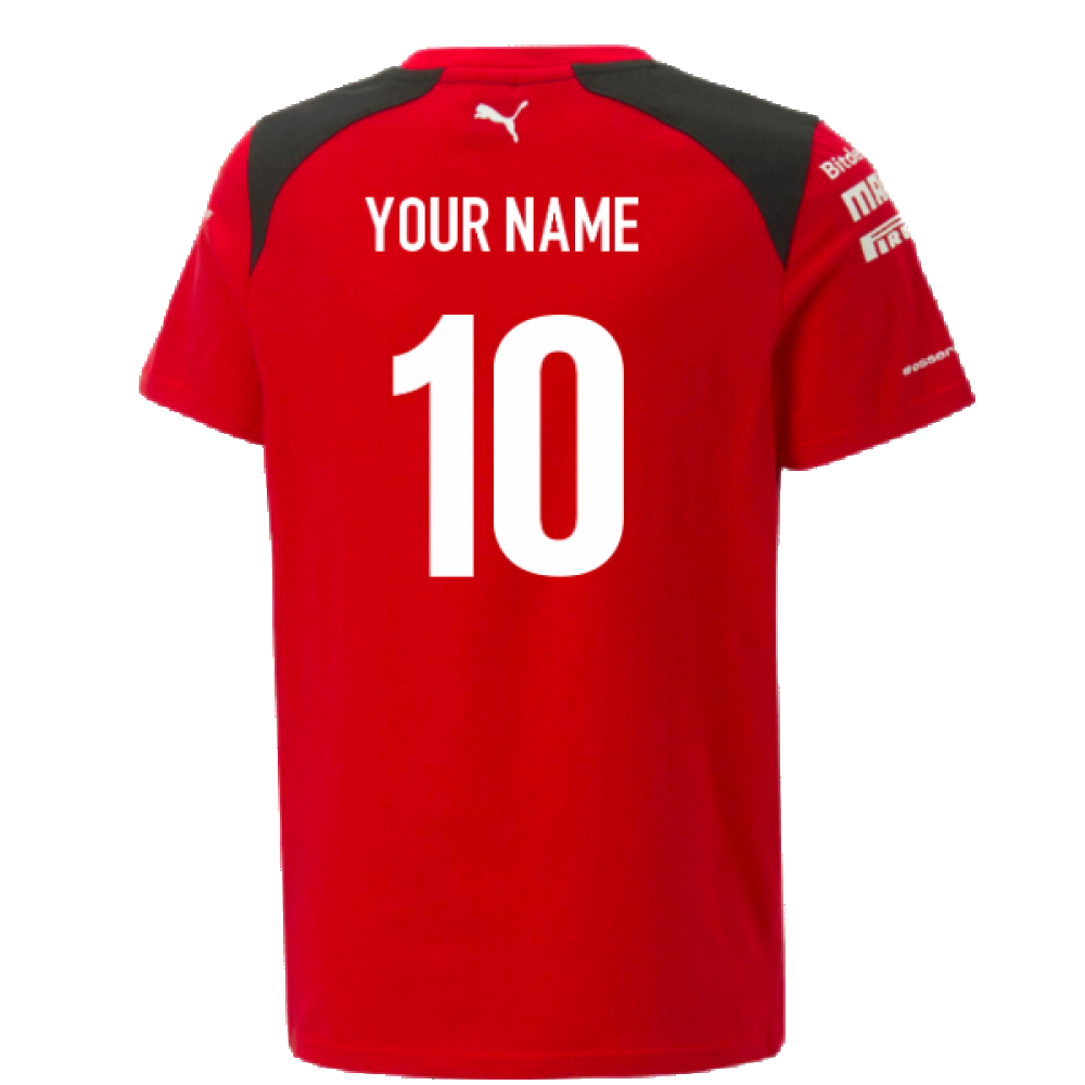 2023 Ferrari Team Tee (Red) - Kids (Your Name)