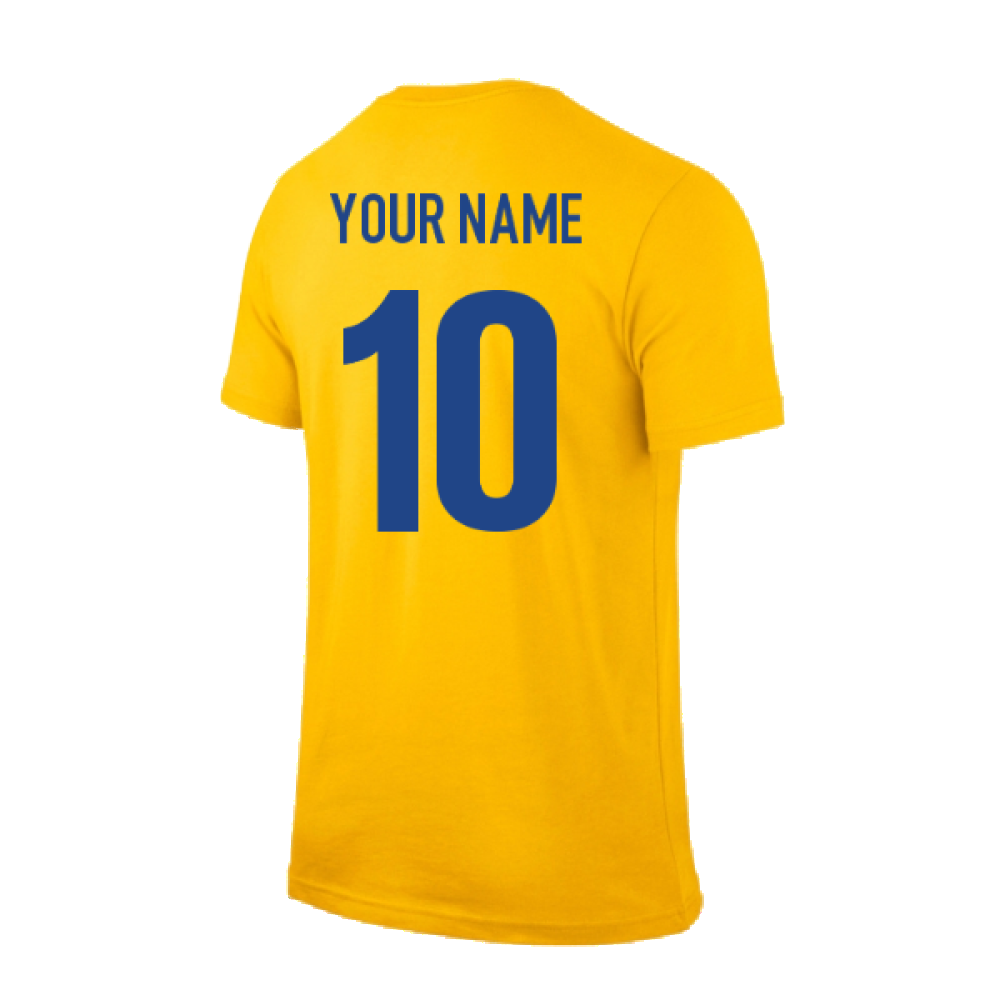 2014-2015 Brazil Core Crest Tee (Yellow) (Your Name)