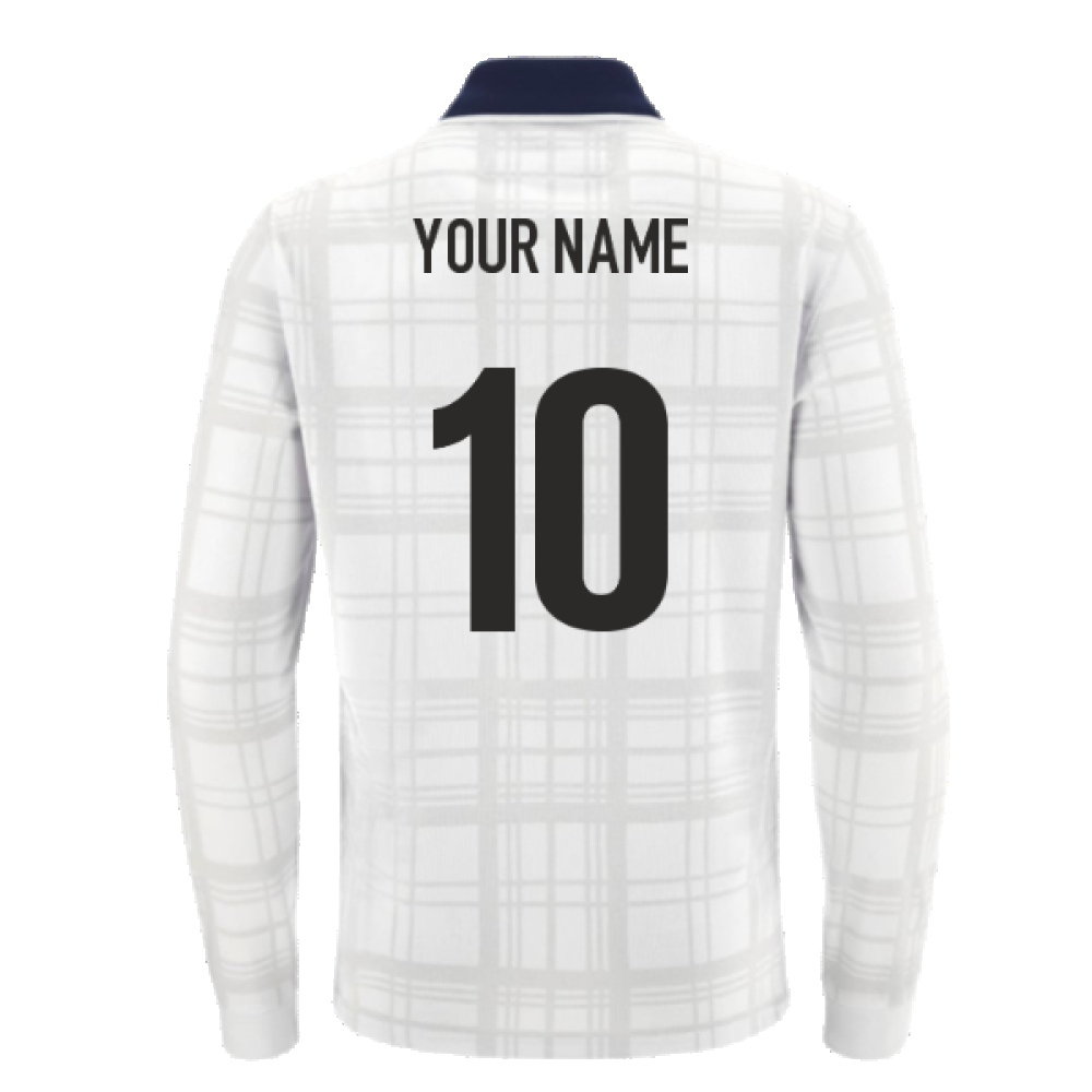 Scotland 2023 RWC Long Sleeve Away Cotton Shirt (Your Name)