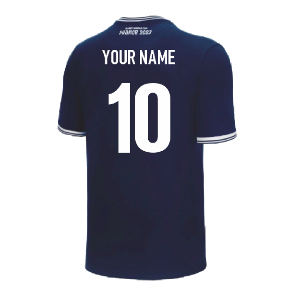 2023-2024 Scotland Rugby Polycotton Tee (Navy) - Kids (Your Name)