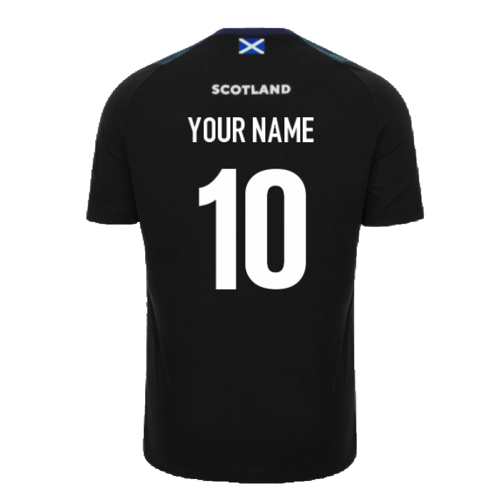 2023-2024 Scotland Rugby Training Shirt (Black) - Kids (Your Name)