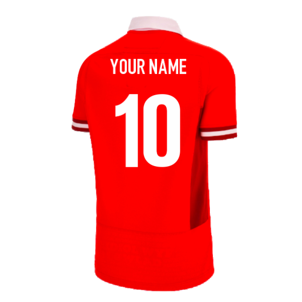 Wales RWC 2023 Home Slim Fit Match Rugby Shirt (Your Name)