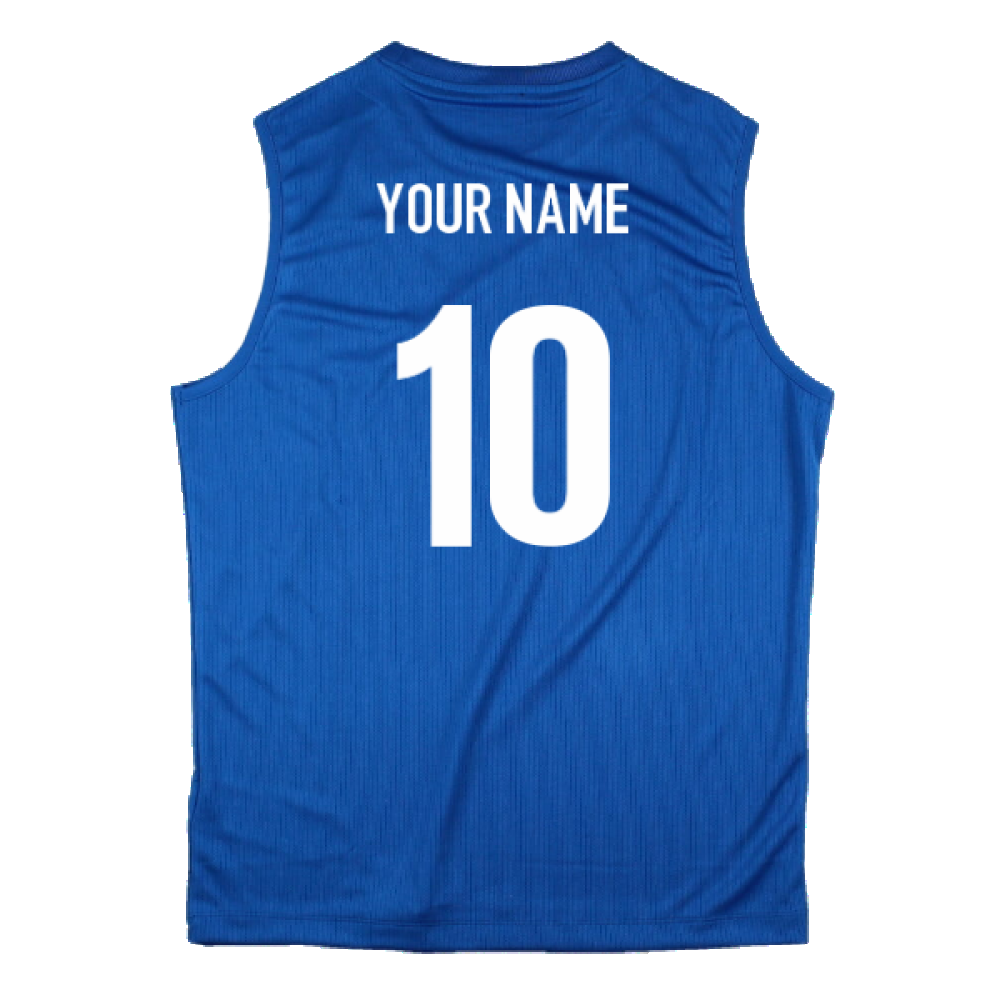 2023-2024 Samoa Rugby Sleeveless Training Jersey (Royal) (Your Name)