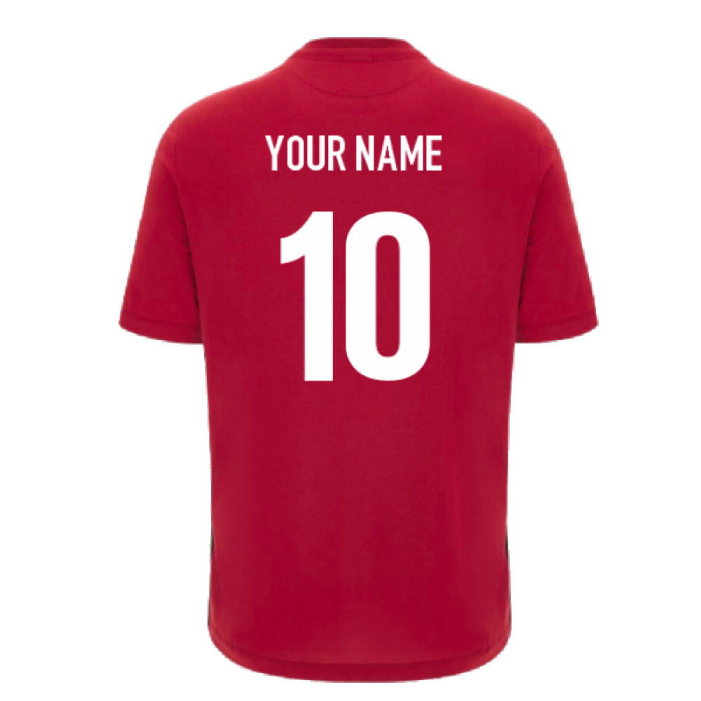 2023-2024 Wales Rugby Travel Cotton Shirt (Red) (Your Name)