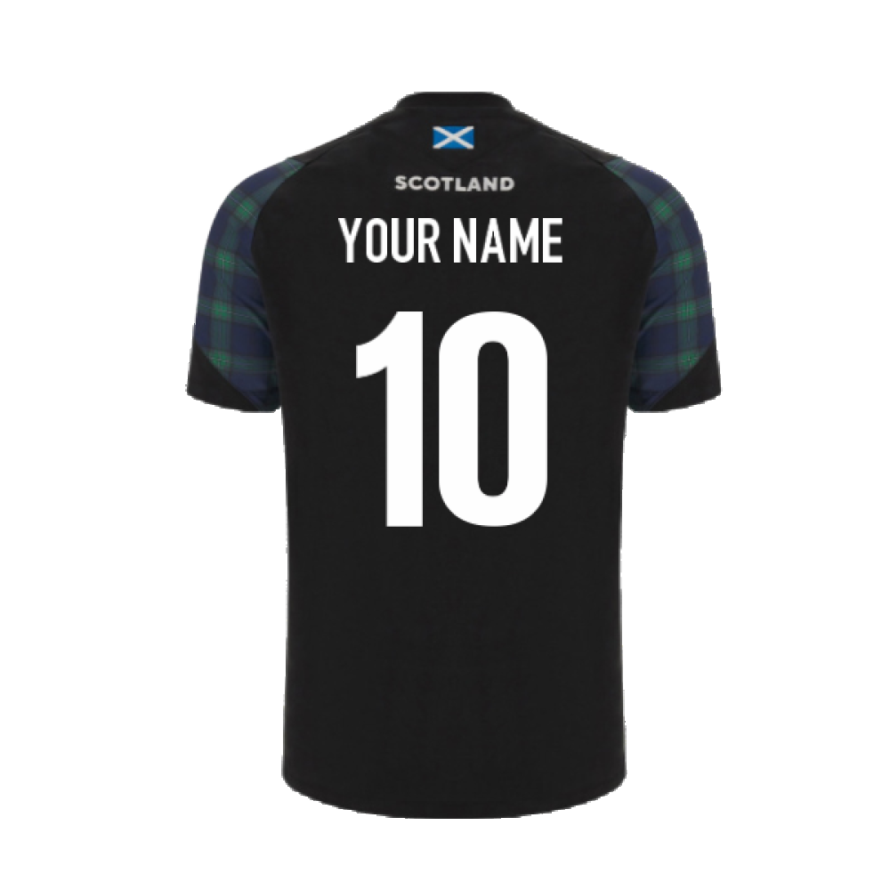 2023-2024 Scotland Rugby Travel Cotton Tee (Black) - Kids (Your Name)