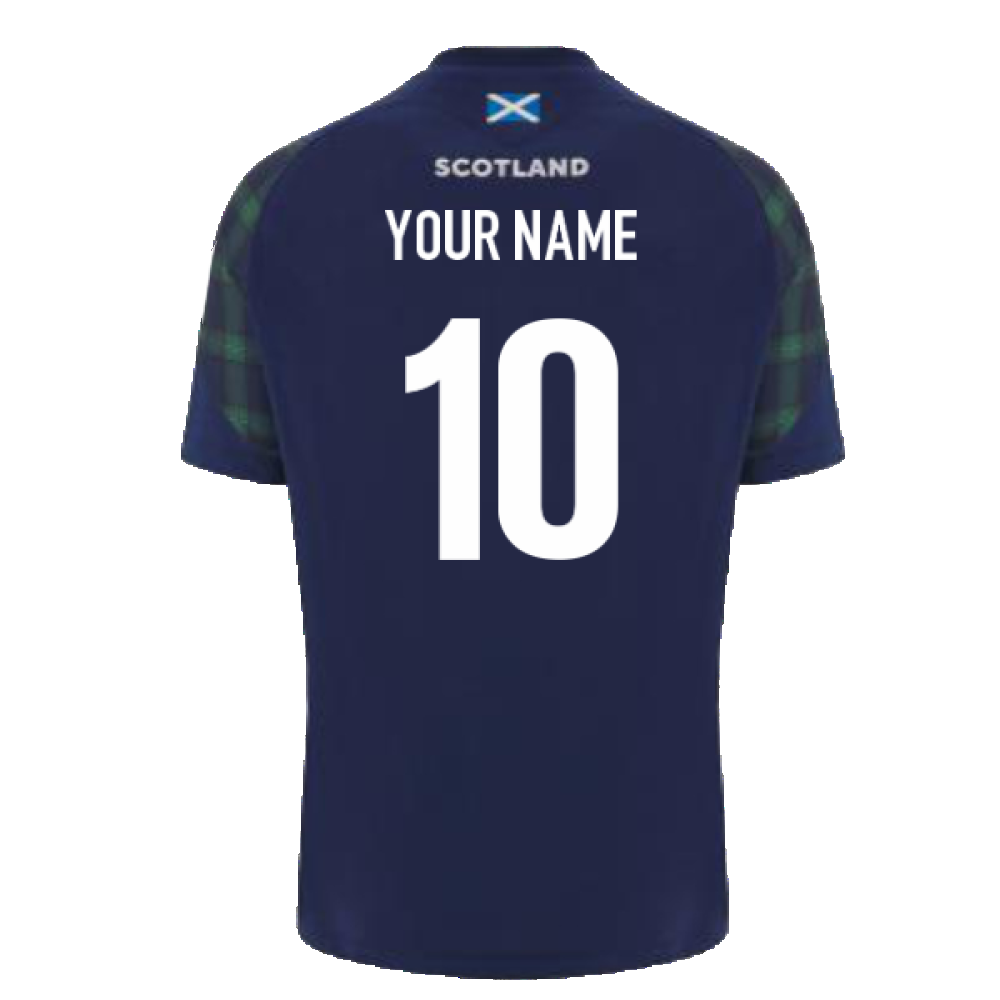 2023-2024 Scotland Rugby Travel Polycotton T-Shirt (Navy) (Your Name)