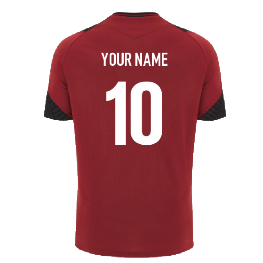 2023-2024 Wales Rugby Training Gym T-Shirt (Red) (Your Name)