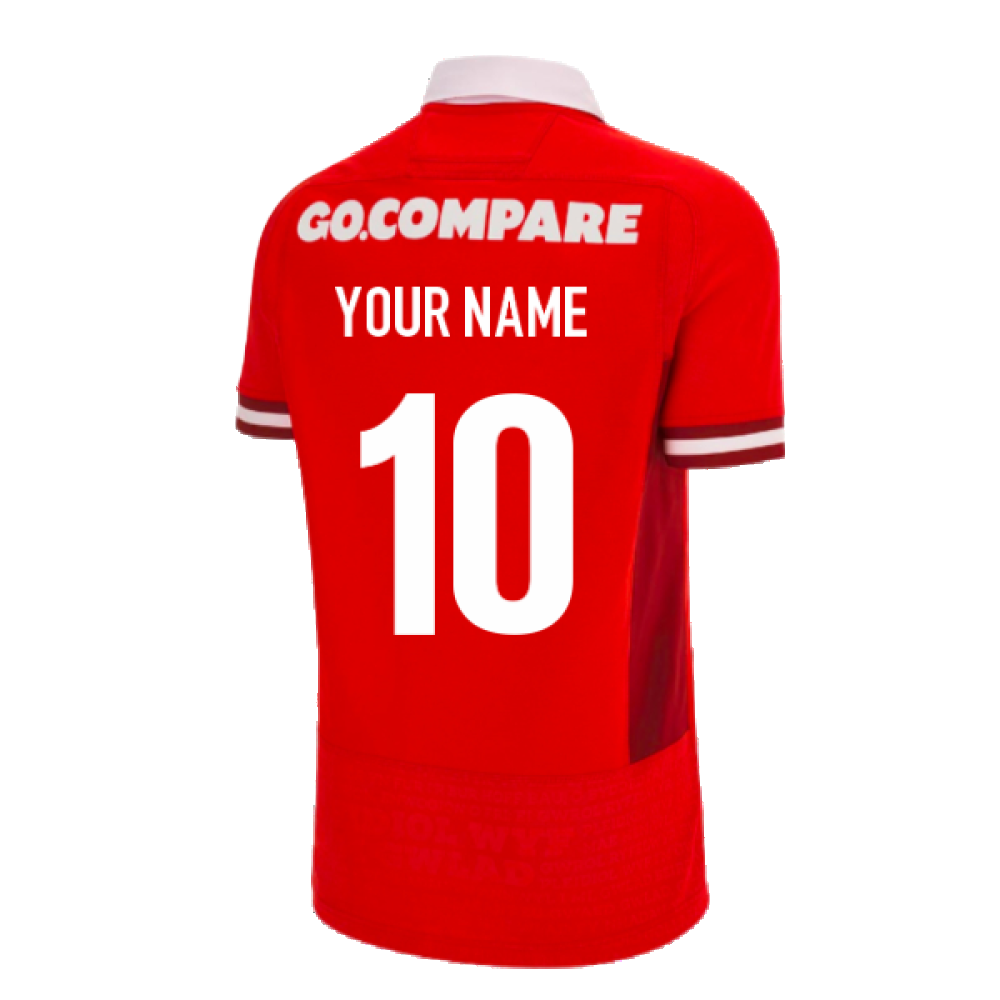 2023-2024 Wales Rugby WRU Home Body Fit Shirt (Your Name)