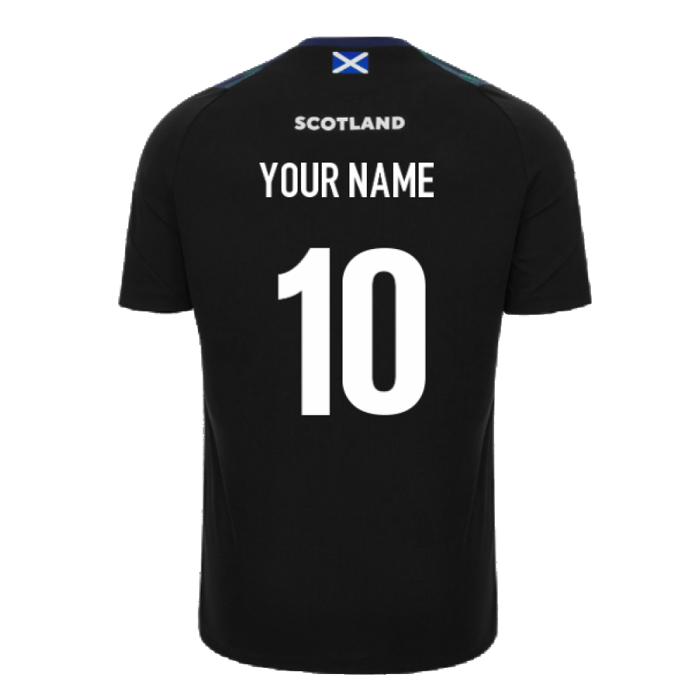 2023-2024 Scotland Rugby Training Gym Tee (Black) (Your Name)