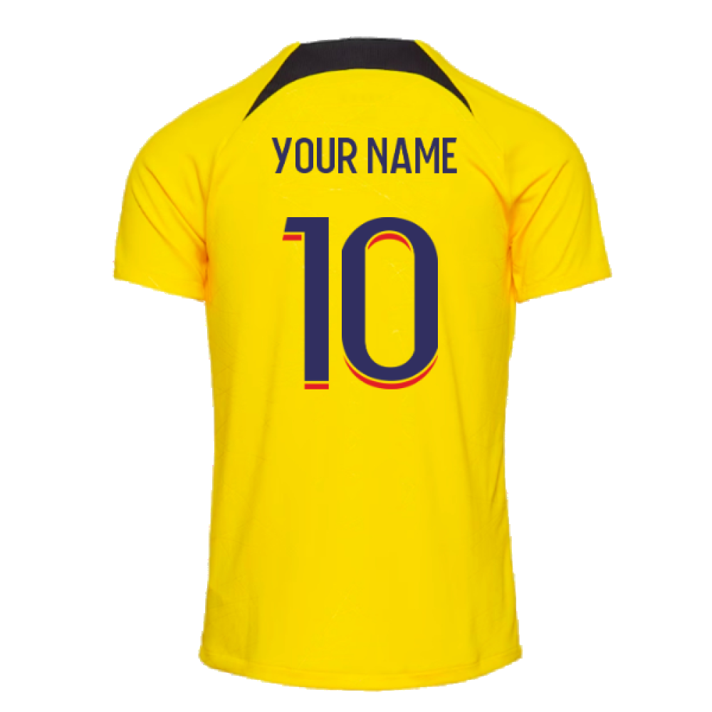 2023-2024 PSG Pre-Match Shirt (Yellow) (Your Name)