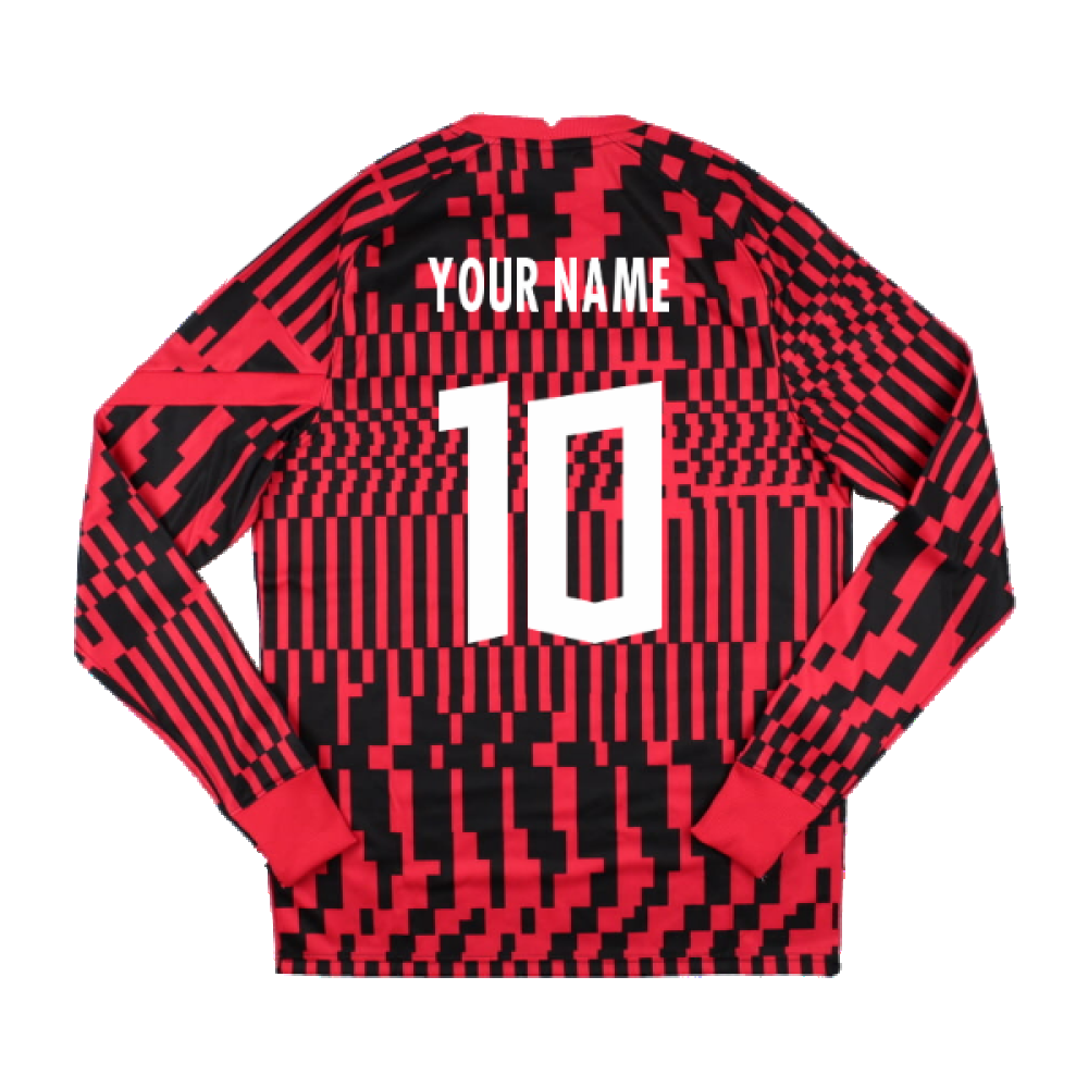 2021-2022 Red Bull Leipzig LS Pre-Match Warm Up Top (Red) (Your Name)