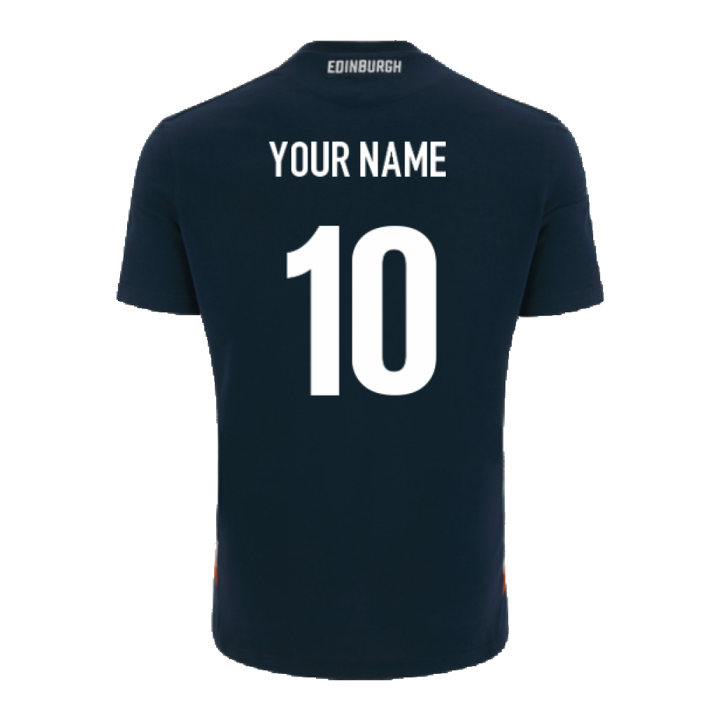 2023-2024 Edinburgh Rugby Travel Cotton Tee (Navy) (Your Name)