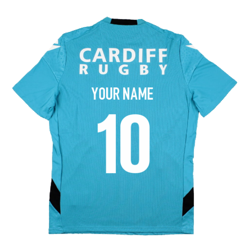 2023-2024 Cardiff Blues Rugby Training Poly Shirt (Aqua) (Your Name)