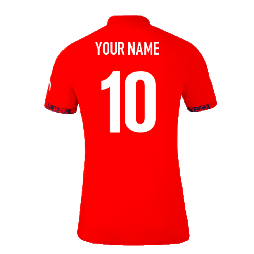 2024 England Cricket T20 Replica S/S T-Shirt - World Cup (Red) (Ladies) (Your Name)