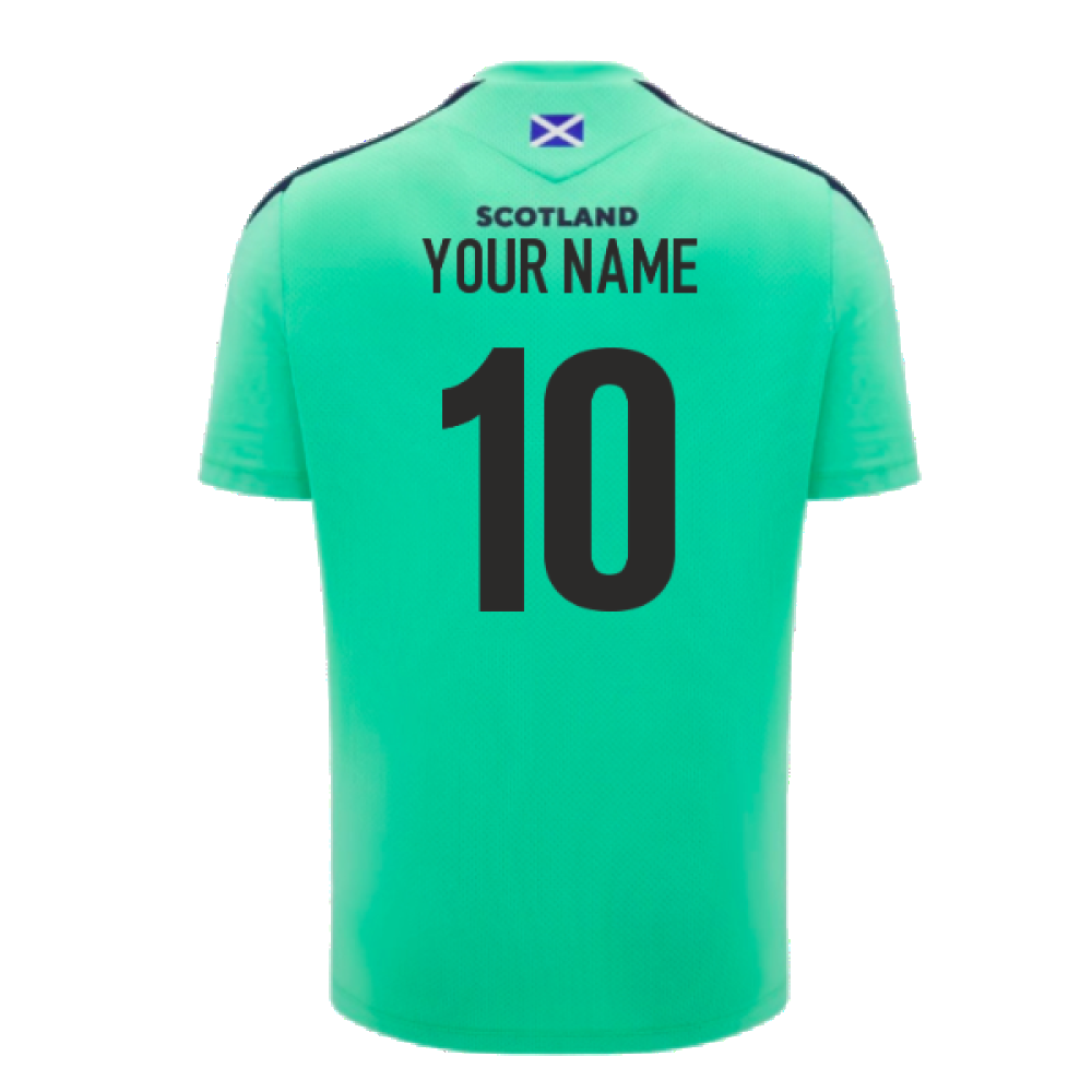 2024-2025 Scotland Rugby Poly Training Shirt (Green) - Kids (Your Name)