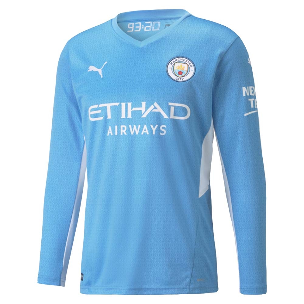 2021-2022 Man City Long Sleeve Home Shirt (FERNANDINHO 25)