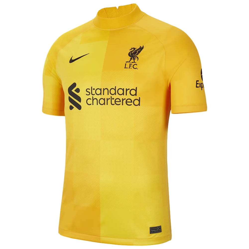 Liverpool 2021-2022 Home Goalkeeper Shirt (University Gold) - Kids (A Becker 1)