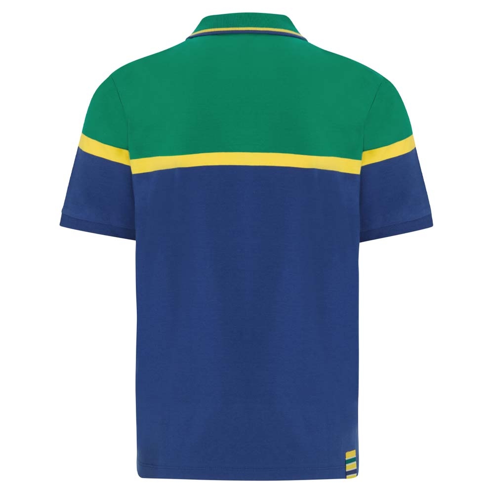 Ayrton Senna Mens Fanwear Stripe Polo Shirt