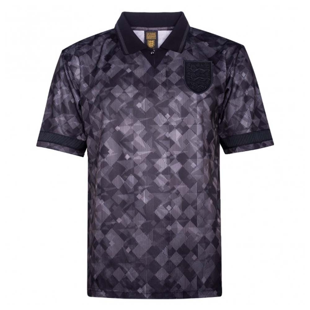 England 1990 Black Out Retro Football Shirt (Shearer 9)