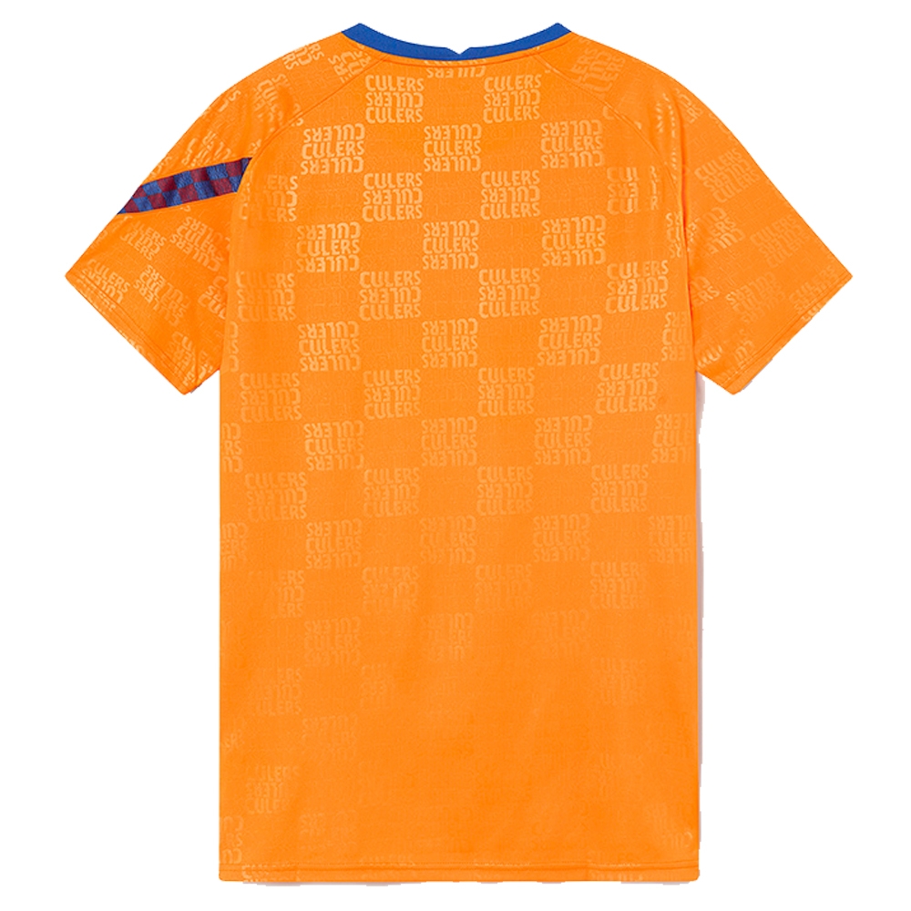 2021-2022 Barcelona Pre-Match Jersey (Orange) (MINGUEZA 28)