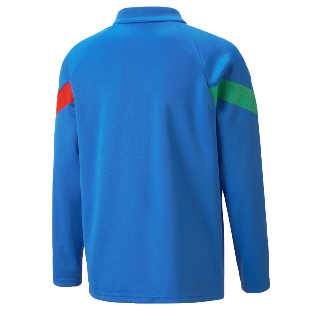 2022-2023 Italy Player Training Half Zip Top (Blue) - Kids