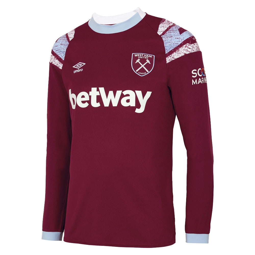 2022-2023 West Ham Long Sleeve Home Shirt (RICE 41)