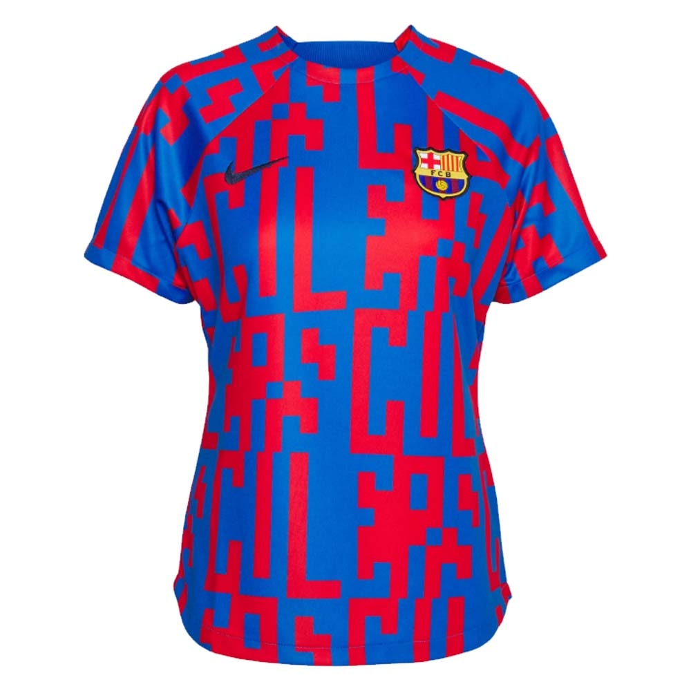 2022-2023 Barcelona Pre-Match Training Shirt (Blue) - Ladies (ANSU FATI 10)