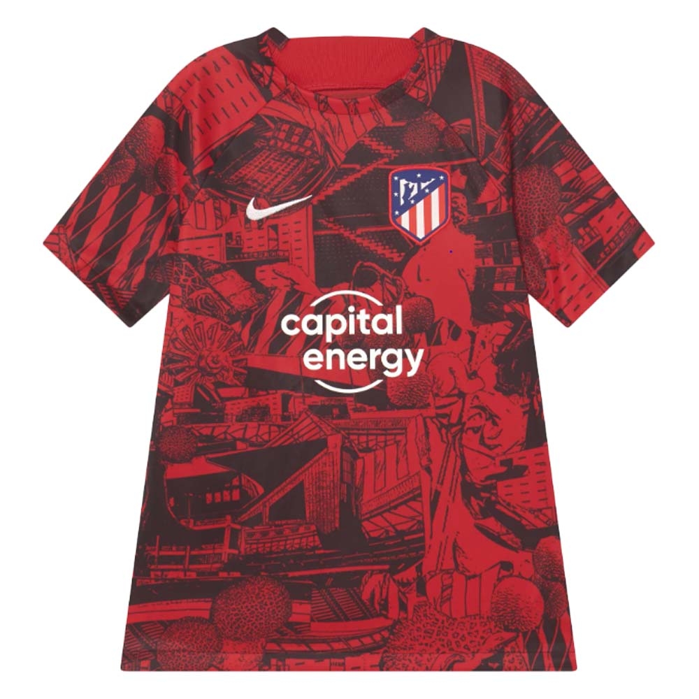 2022-2023 Atletico Madrid Pre-Match Training Shirt (Red) - Kids (Your Name)