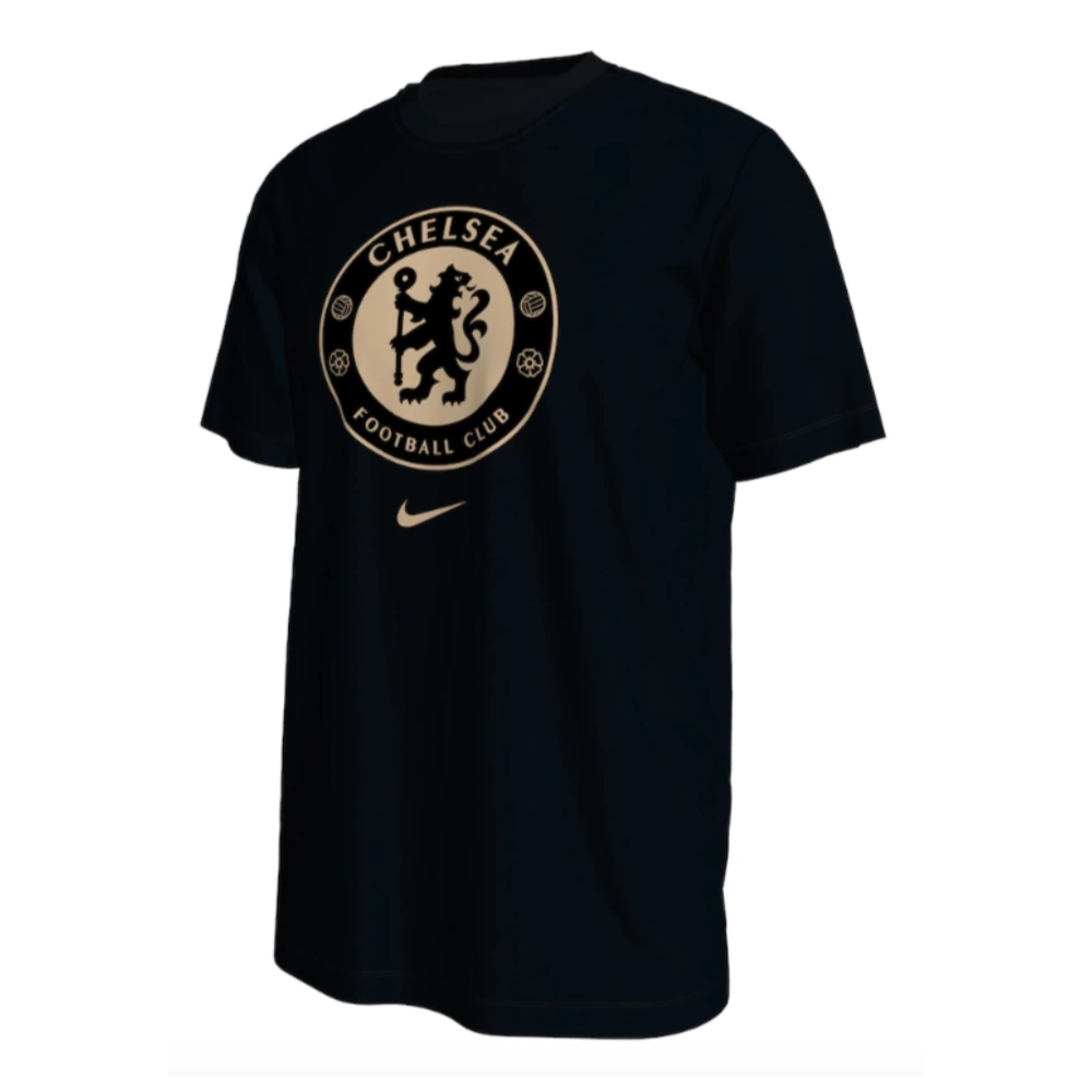 2022-2023 Chelsea Crest Tee (Black) (AUBAMEYANG 9)