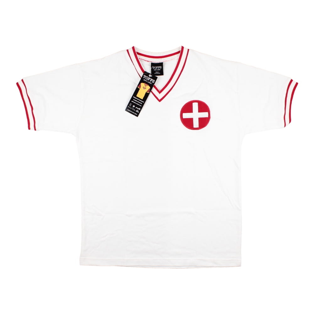 Switzerland 1970s Retro Football Shirt (White) (Your Name)