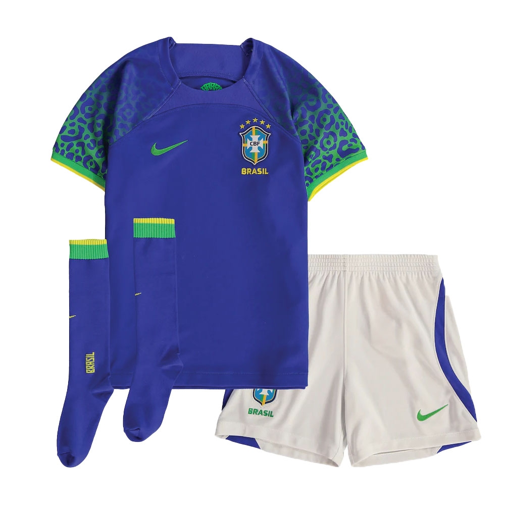 2022-2023 Brazil Away Little Boys Mini Kit (Neymar JR 10)