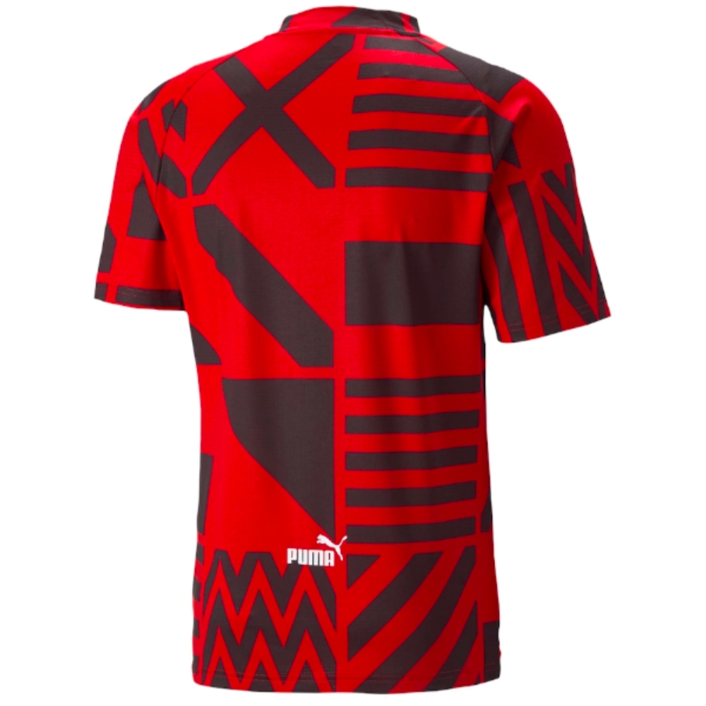 2022-2023 AC Milan Pre-Match Jersey (Black-Red) - Kids (Your Name)