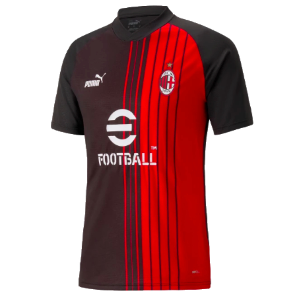 2022-2023 AC Milan Pre-Match Jersey (Black-Red) (R.LEAO 17)