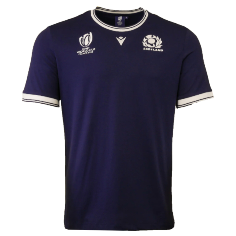 Scotland Mens RWC 2023 Cotton T-Shirt - Navy (Your Name)