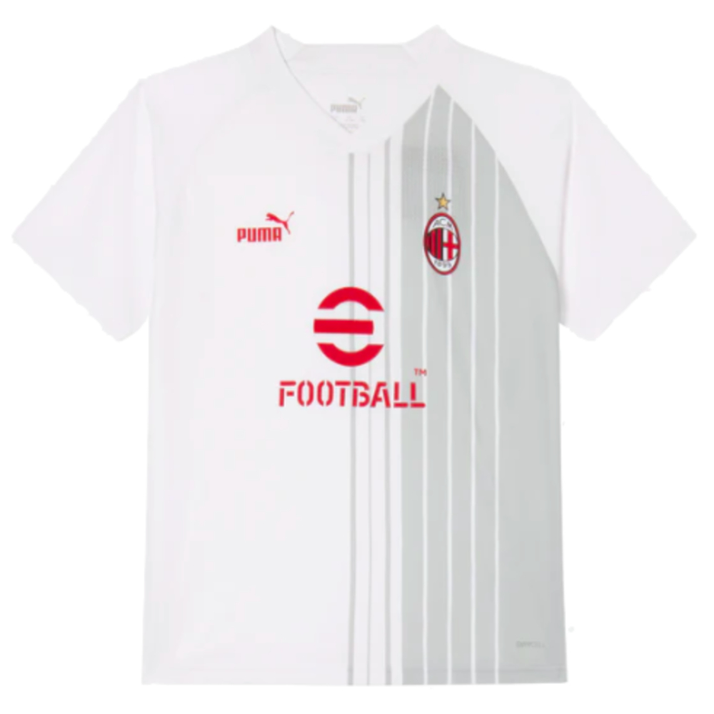 2022-2023 AC Milan Pre-Match Shirt (White-Red) - Kids (IBRAHIMOVIC 11)