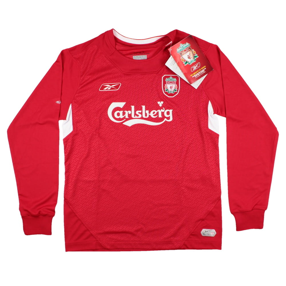 2004-2005 Liverpool Long Sleeve Home Shirt (Kids) (Your Name)