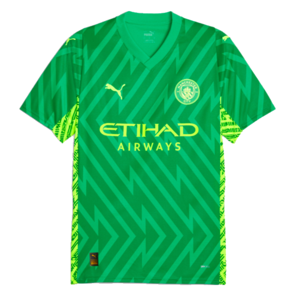 2023-2024 Man City Goalkeeper Shirt (Green) - Kids (Steffen 13)