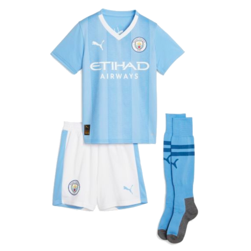 2023-2024 Man City Home Mini Kit (KUN AGUERO 10)