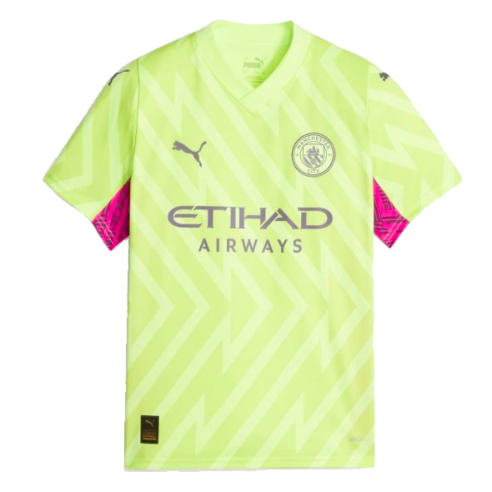 2023-2024 Man City Goalkeeper Shirt (Yellow) - Kids (Your Name)