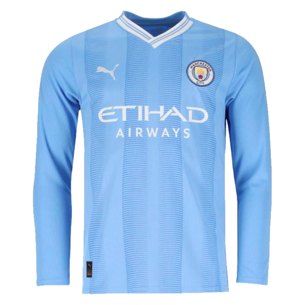 2023-2024 Man City Long Sleeve Home Shirt (TOURE YAYA 42)