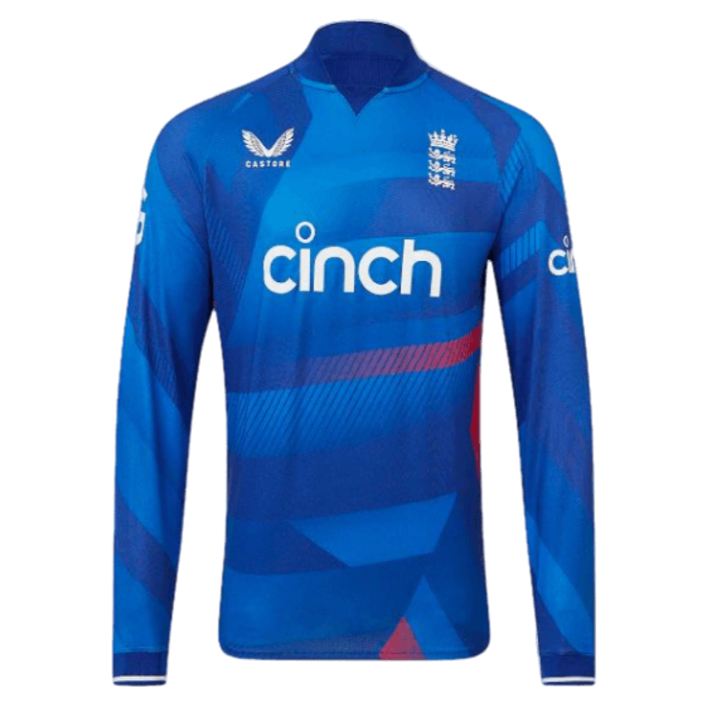 2023 England ODI Pro Long Sleeve Jersey (Blue) (Your Name)