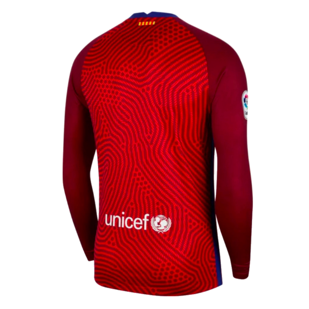 2020-2021 Barcelona Away Goalkeeper Shirt (Red) - Kids (Inaki Pena 26)