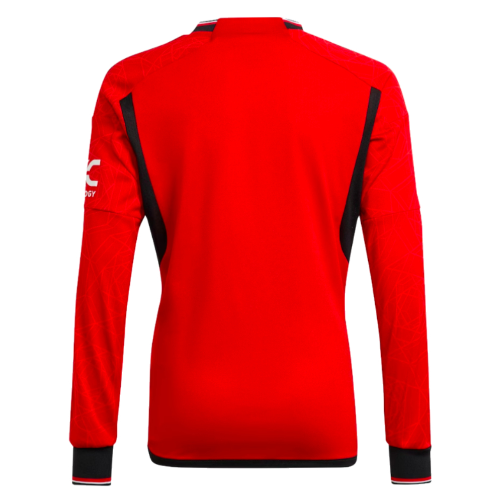 2023-2024 Man Utd Home Long Sleeve Shirt (Kids) (Your Name)