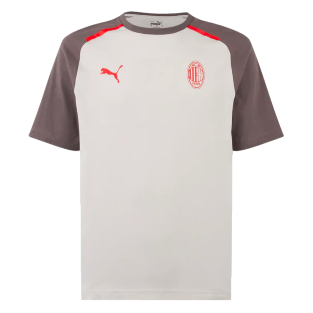 2023-2024 AC Milan Casuals Tee (Light Grey) (Bennacer 4)