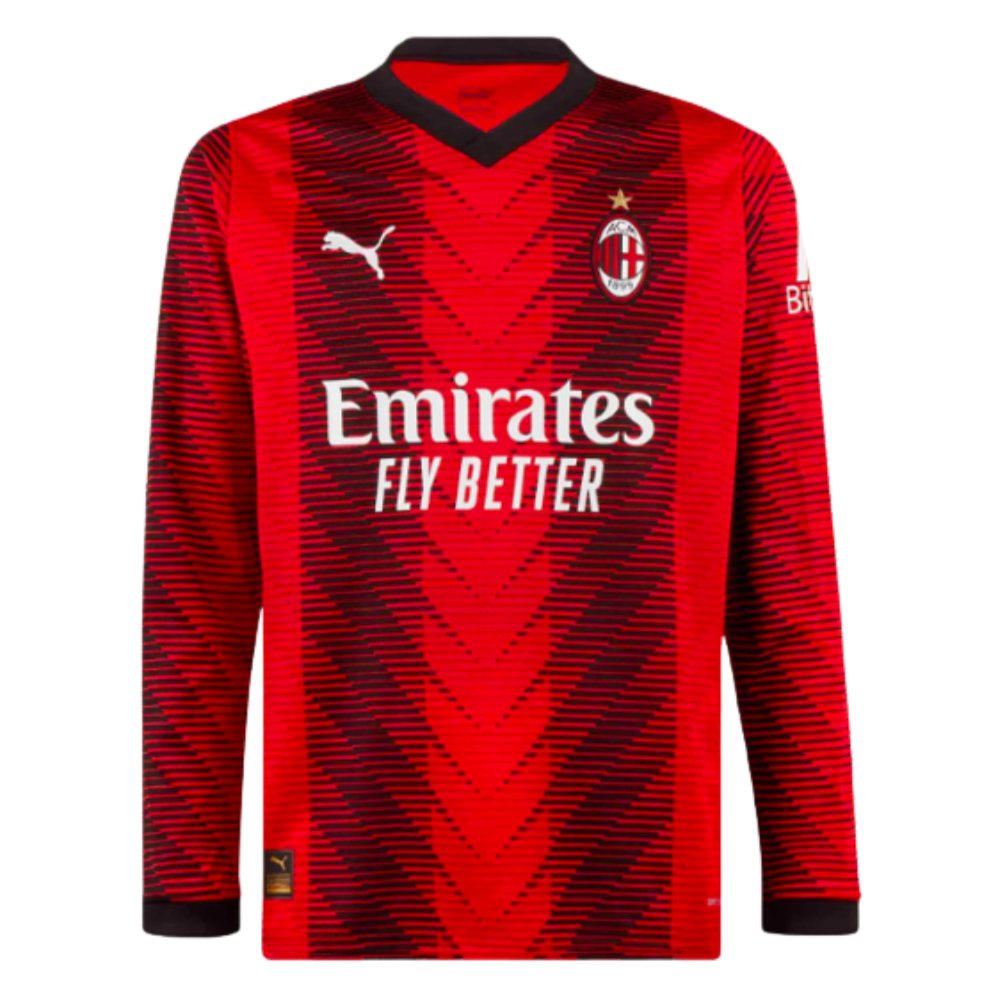 2023-2024 AC Milan Long Sleeve Home Shirt (Pirlo 21)