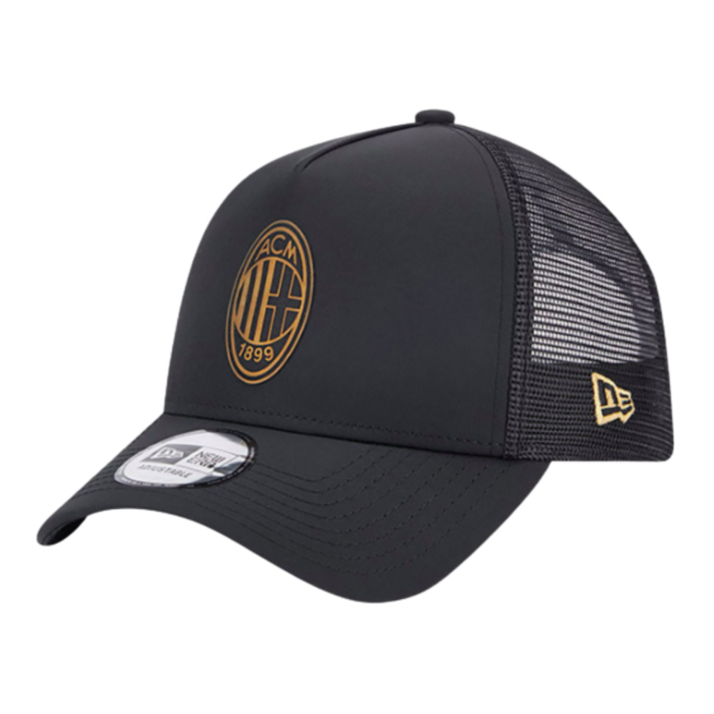 2023-2024 AC Milan Black + Gold A Frame Trucker Cap