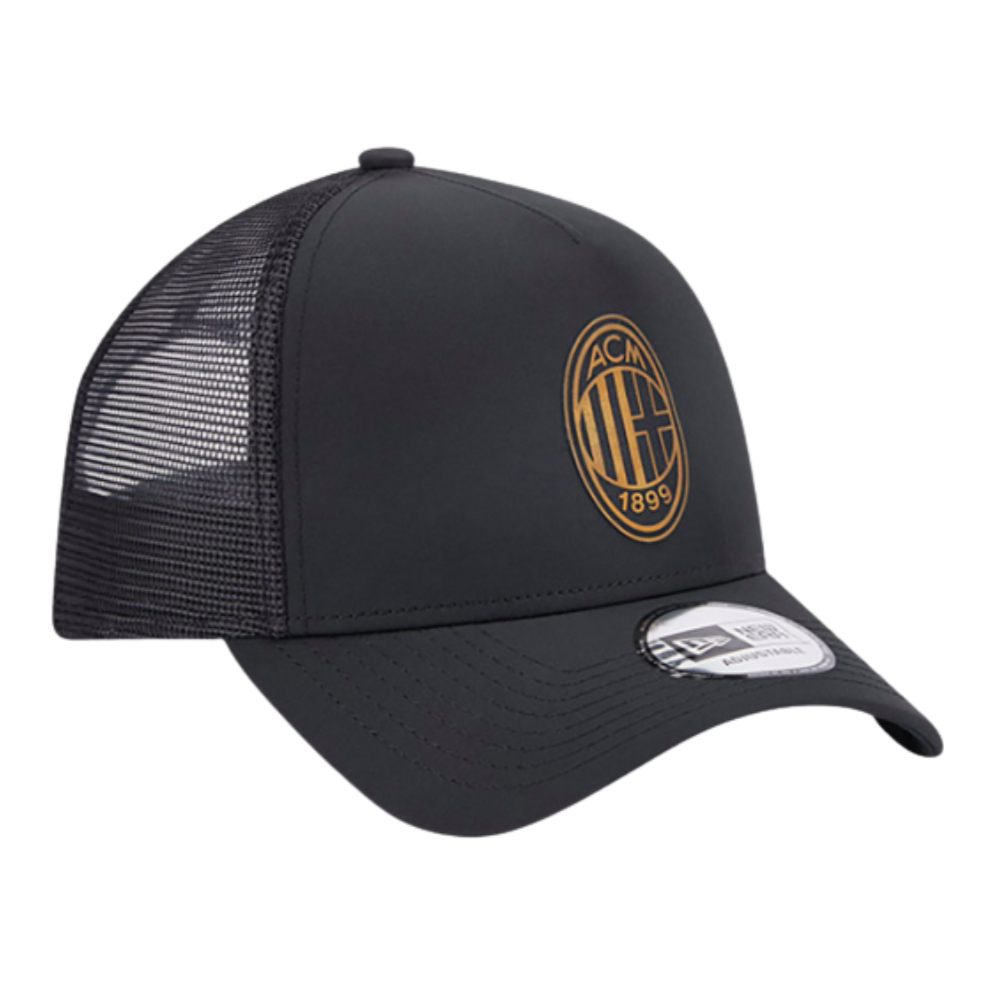 2023-2024 AC Milan Black + Gold A Frame Trucker Cap